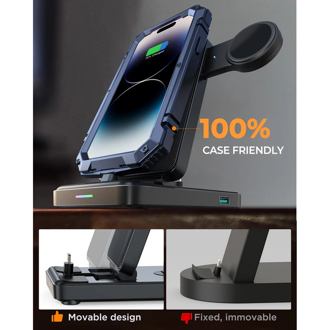 Joyroom 4 in 1 magnetic charging station for phone, earbuds, and smartwatch