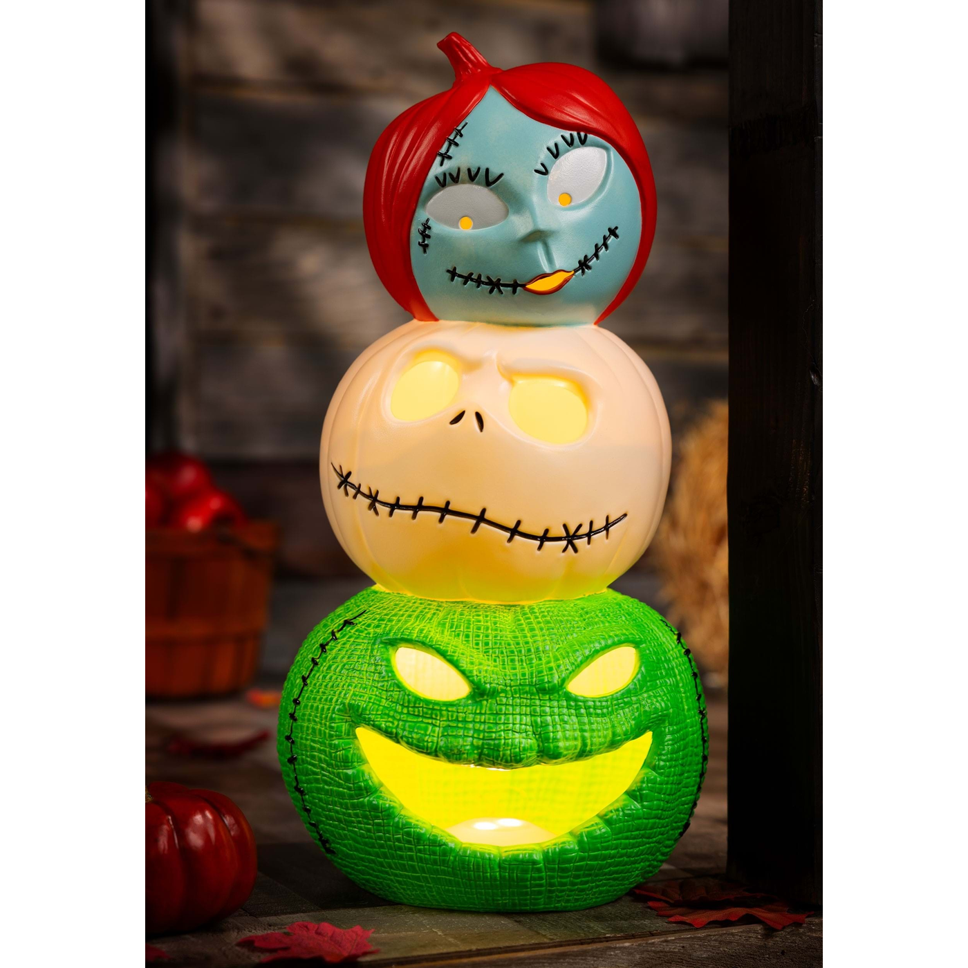 The Source Jack Sally and Oogie Boogie Light Up Pumpkin Decoration The Source Jack Sally and Oogie Boogie Light Up Pumpkin Decoration
