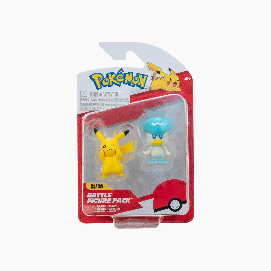 Jazwares Pokemon Battle Figures Generation Ix 2 Pack- Quaxly &amp; Pikachu 