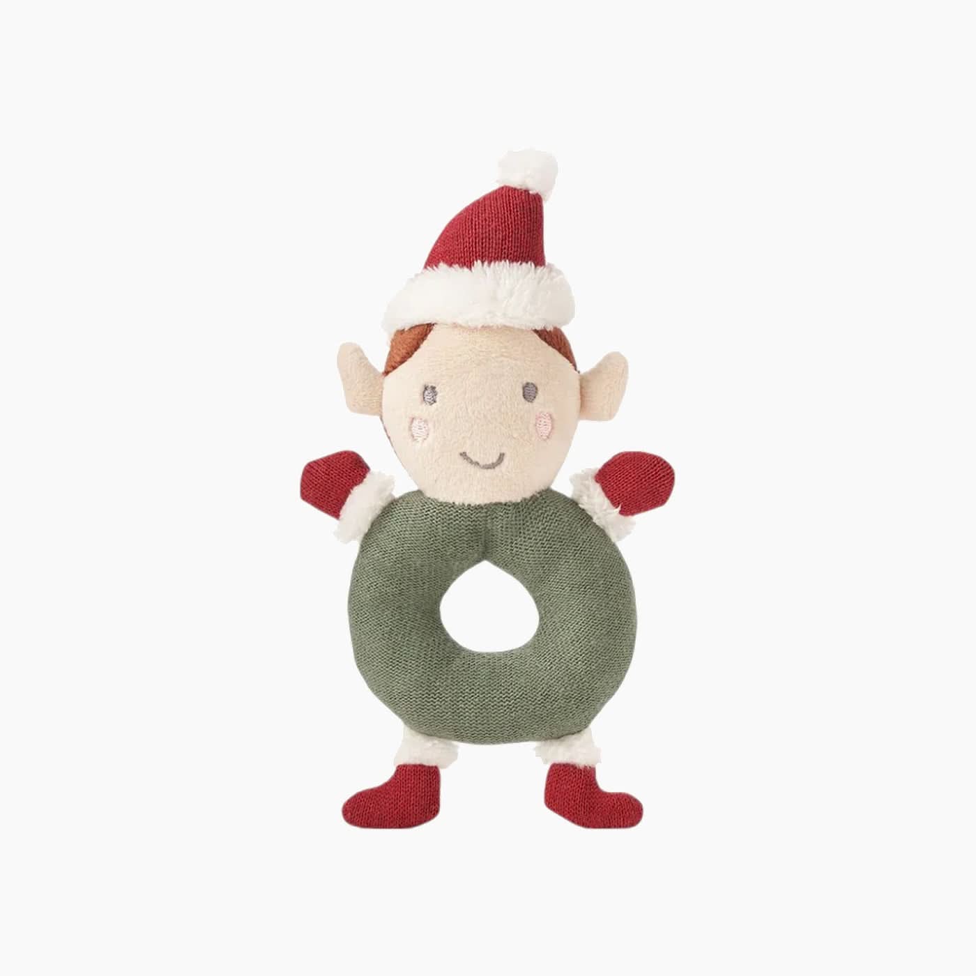 Elegant Baby Jingle Elf Knit Ring Rattle Elegant Baby Jingle Elf Knit Ring Rattle