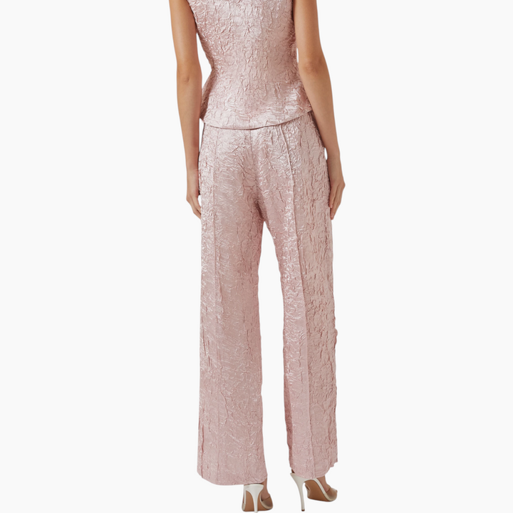 Elliatt Joesphine Top &amp; Pants Set in Embossed Satin 2 Pcs