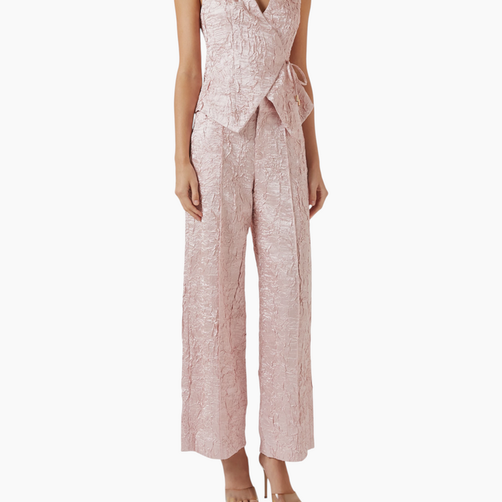Elliatt Joesphine Top &amp; Pants Set in Embossed Satin 2 Pcs