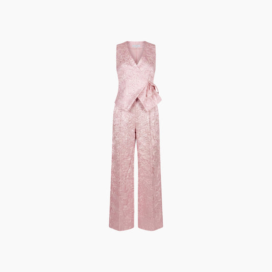Elliatt Joesphine Top & Pants Set in Embossed Satin 2 Pcs