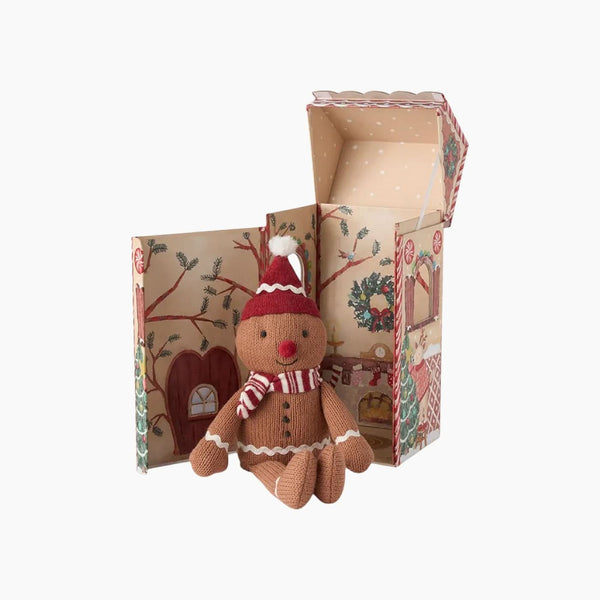 Elegant Baby Jolly' Gingerbread Knit Toy In Gift Box