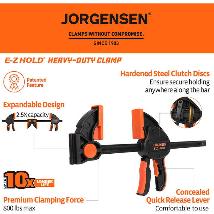 Jorgensen E-Z Hold Heavy Duty Expandable Clamp - Spreader