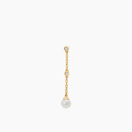 Joy Jewels Bezel Stones With Pearl Drop Earring