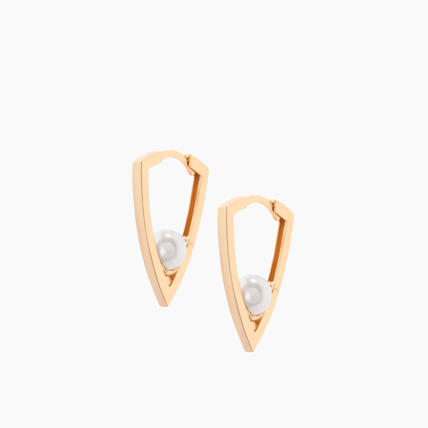 Joy Jewels Triangle Pearl Hoops Earrings Joy Jewels Triangle Pearl Hoops Earrings