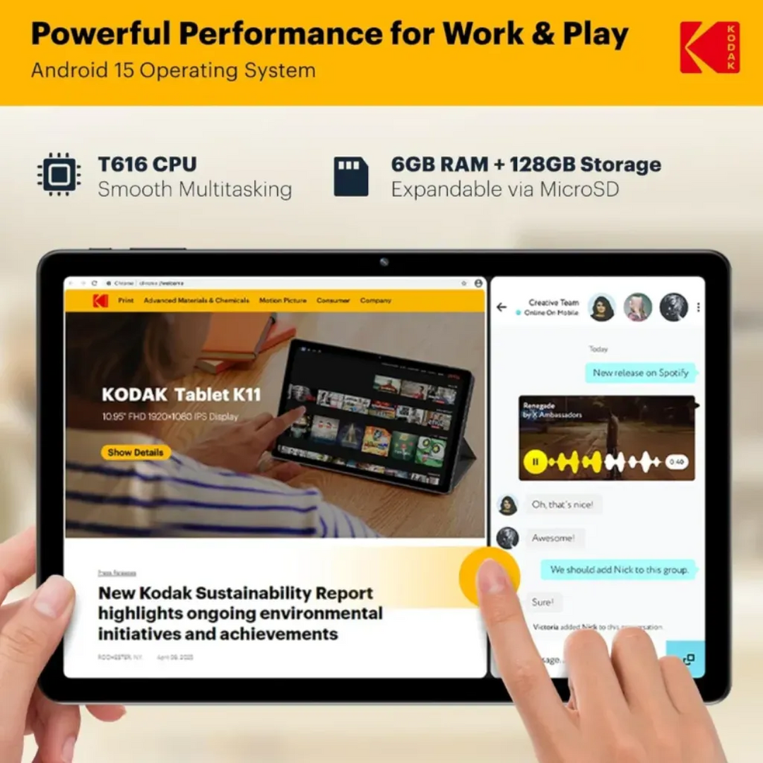 Kodak Tablet K12 – 12" FHD Android Tablet 128GB