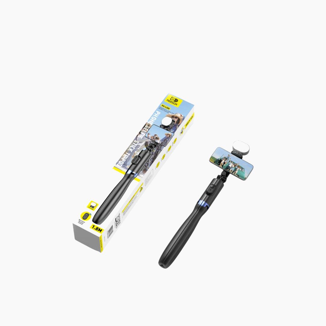 KOOSDA KS-L20S Phone Selfie Stick Tripod With Remote &amp; Light (1.8M)