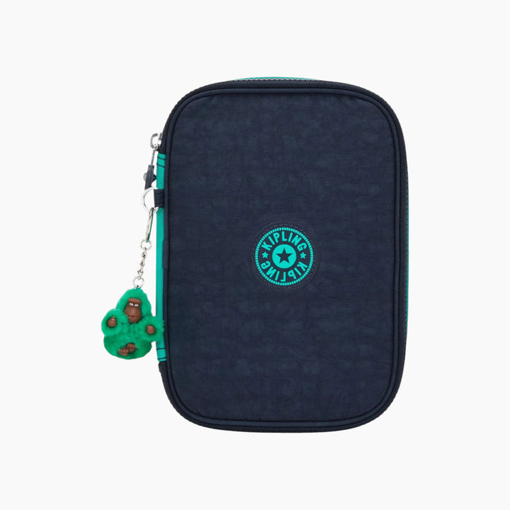 Kipling 100 Pens Pen Case in Blue Green Block
