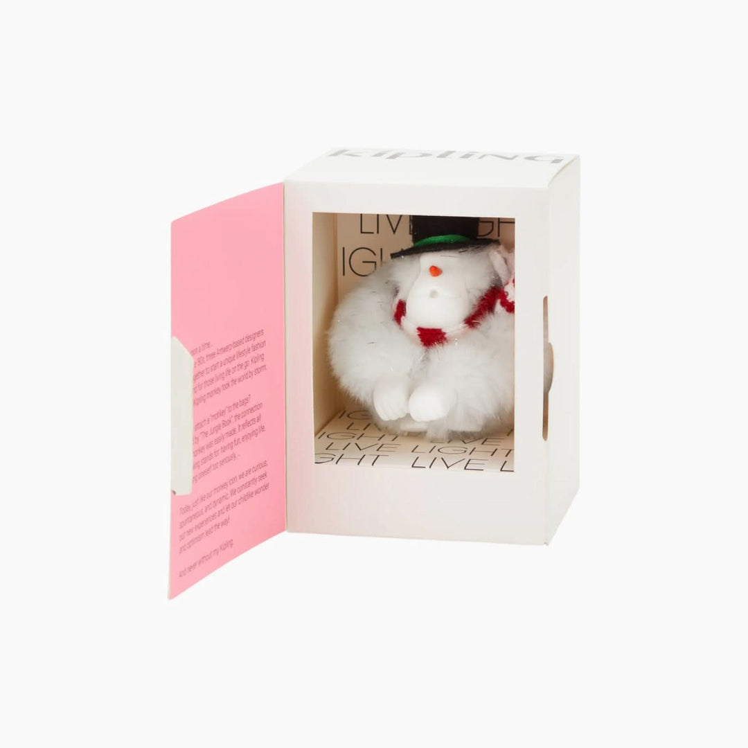 Kipling Snowman Monkey Keychain