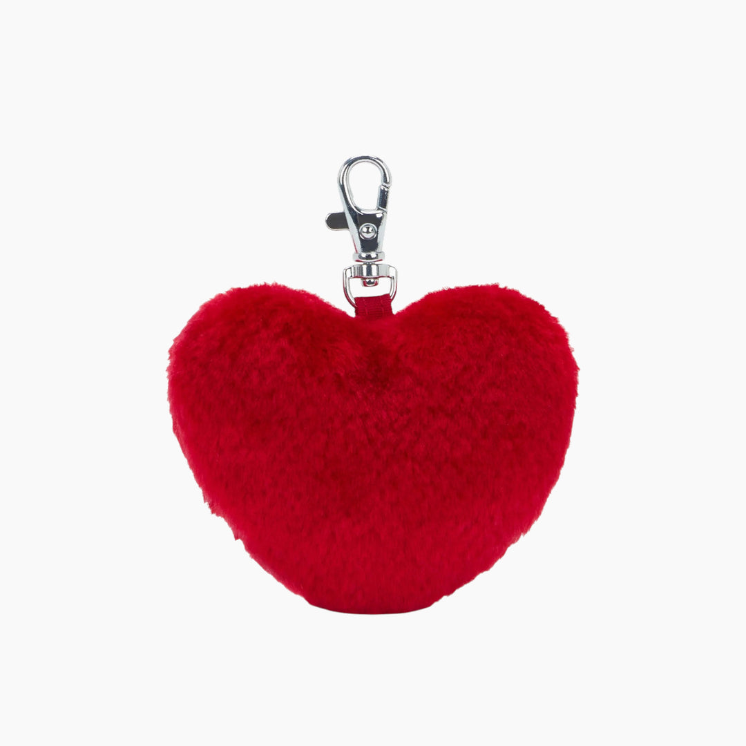 Kipling Furry Heart Charm in bold red