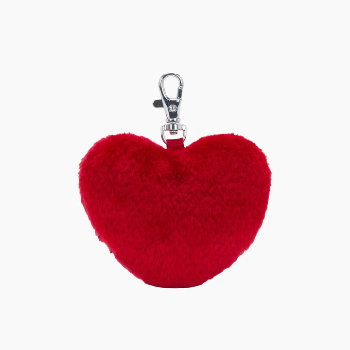 Kipling Furry Heart Charm in bold red