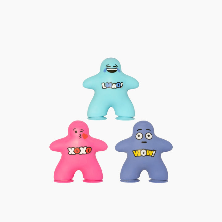 Keycraft Stuck Dudes suction toy set of 3 silicone characters