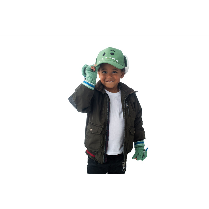 Flap Jack Kids 3D Winter Cap with Ear Flaps - Dino
