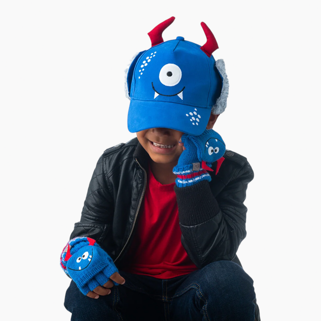 FlapJack Kids 3D monster winter cap with ear flaps