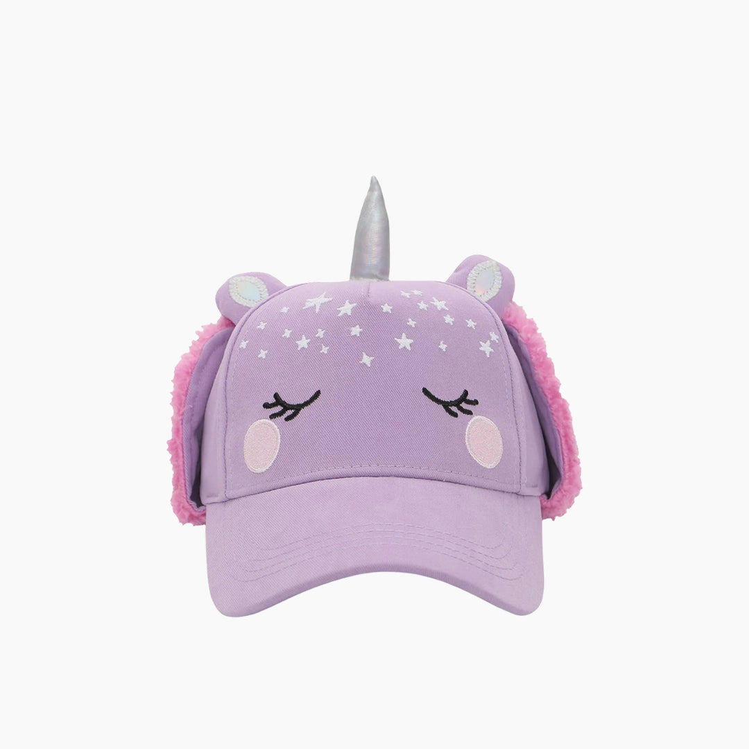 Flap Jack Kids 3D Winter Cap with Ear Flaps - Unicorn