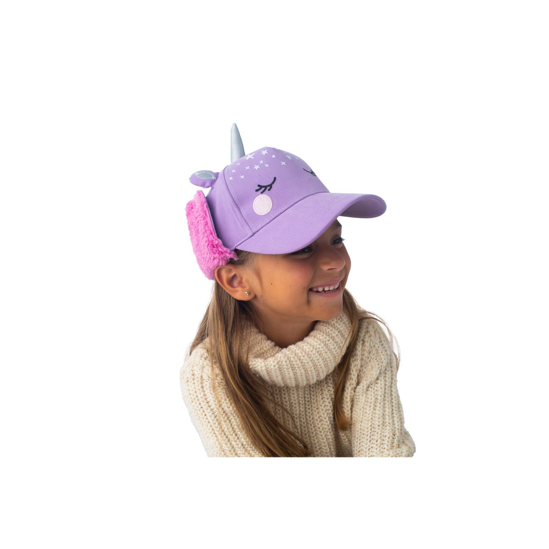 Flap Jack Kids 3D Winter Cap with Ear Flaps - Unicorn