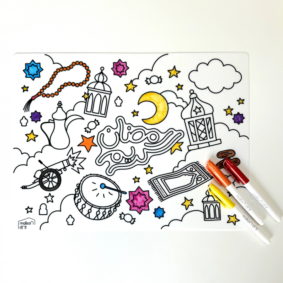 Maison Tini Kids Coloring Placemat - Ramadan