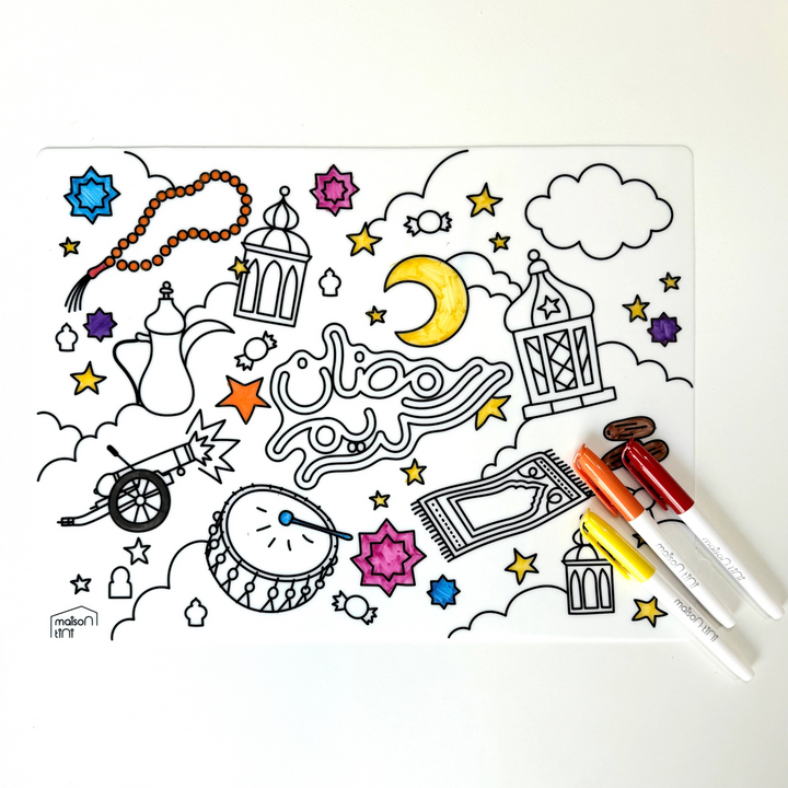 Maison Tini Kids Coloring Placemat - Ramadan
