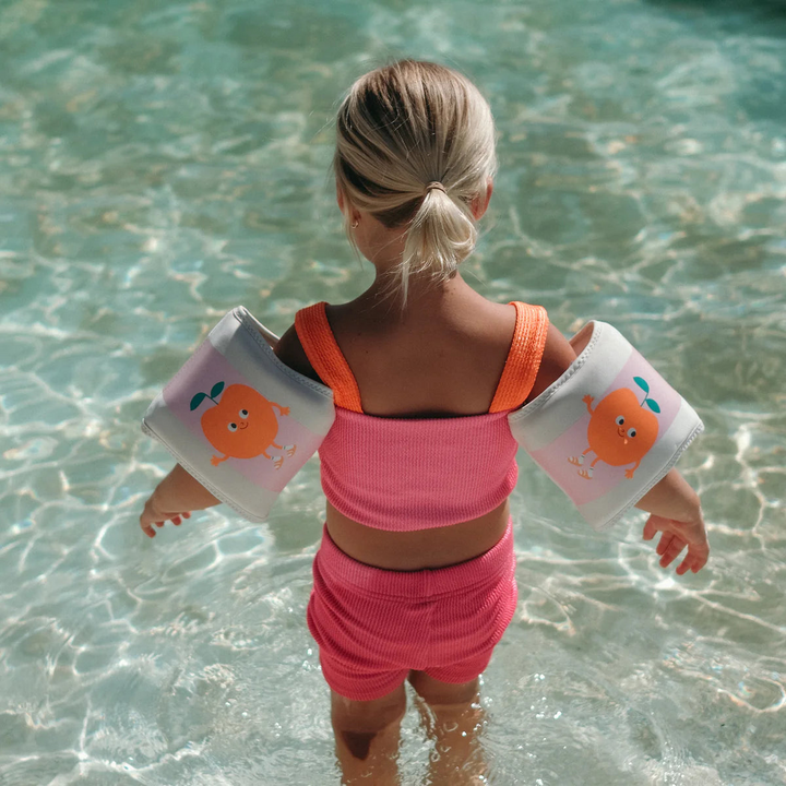 SunnyLife kids neoprene arm floaties in pink stripe