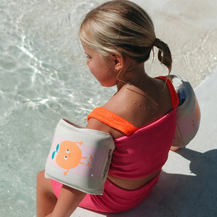 SunnyLife kids neoprene arm floaties in pink stripe