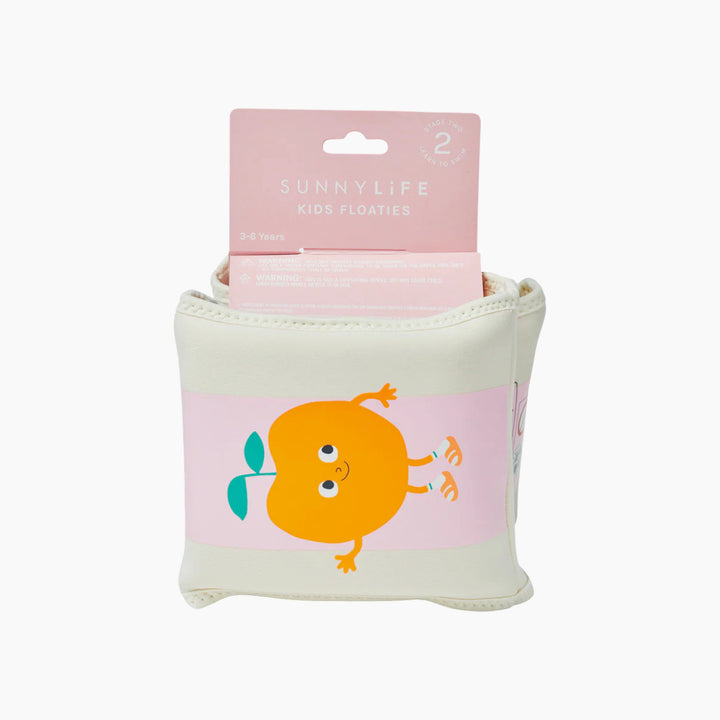 SunnyLife Kids Neoprene Arm Floaties in Poppy the Peach Pink Stripe