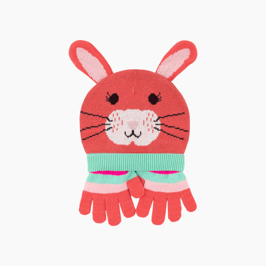 Toddler/Kids Winter Beanie Hat and Gloves Set - Bella the Bunny
