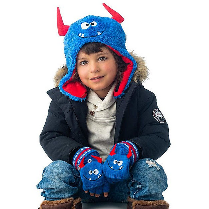 Flap Jack Kids &amp; Baby Reversible Sherpa Hat - Monsters