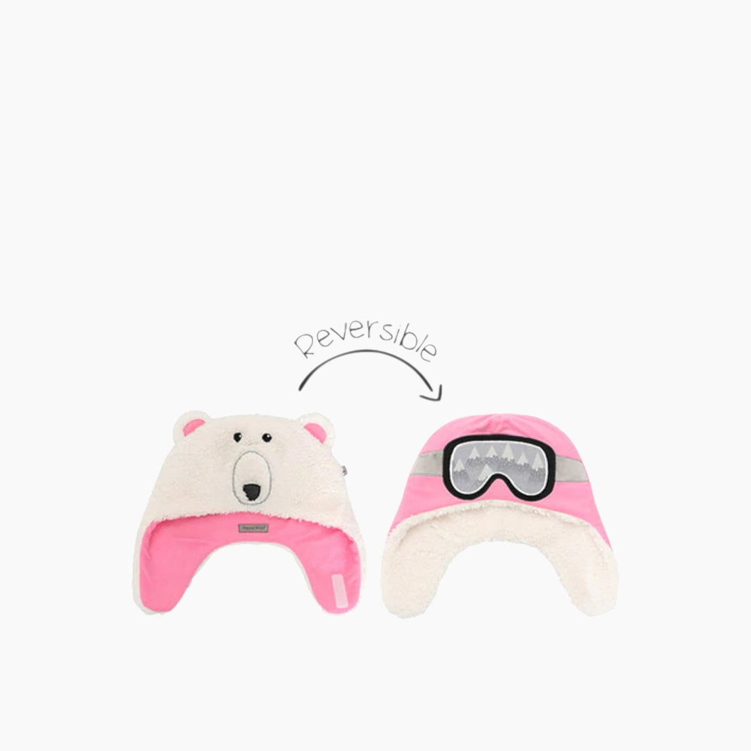 Flap Jack Kids &amp; Baby Reversible Sherpa Hat - Polar Bear &amp; Ski Goggle