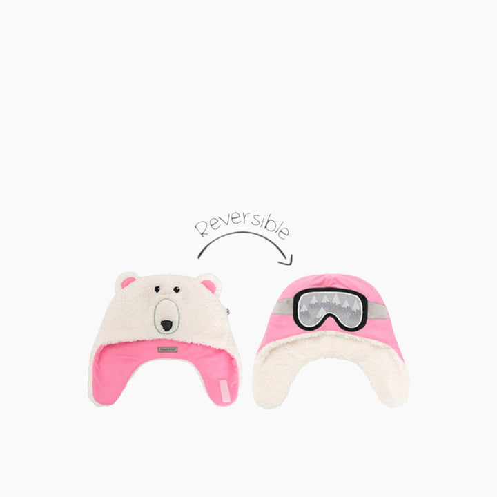Flap Jack Kids &amp; Baby Reversible Sherpa Hat - Polar Bear &amp; Ski Goggle