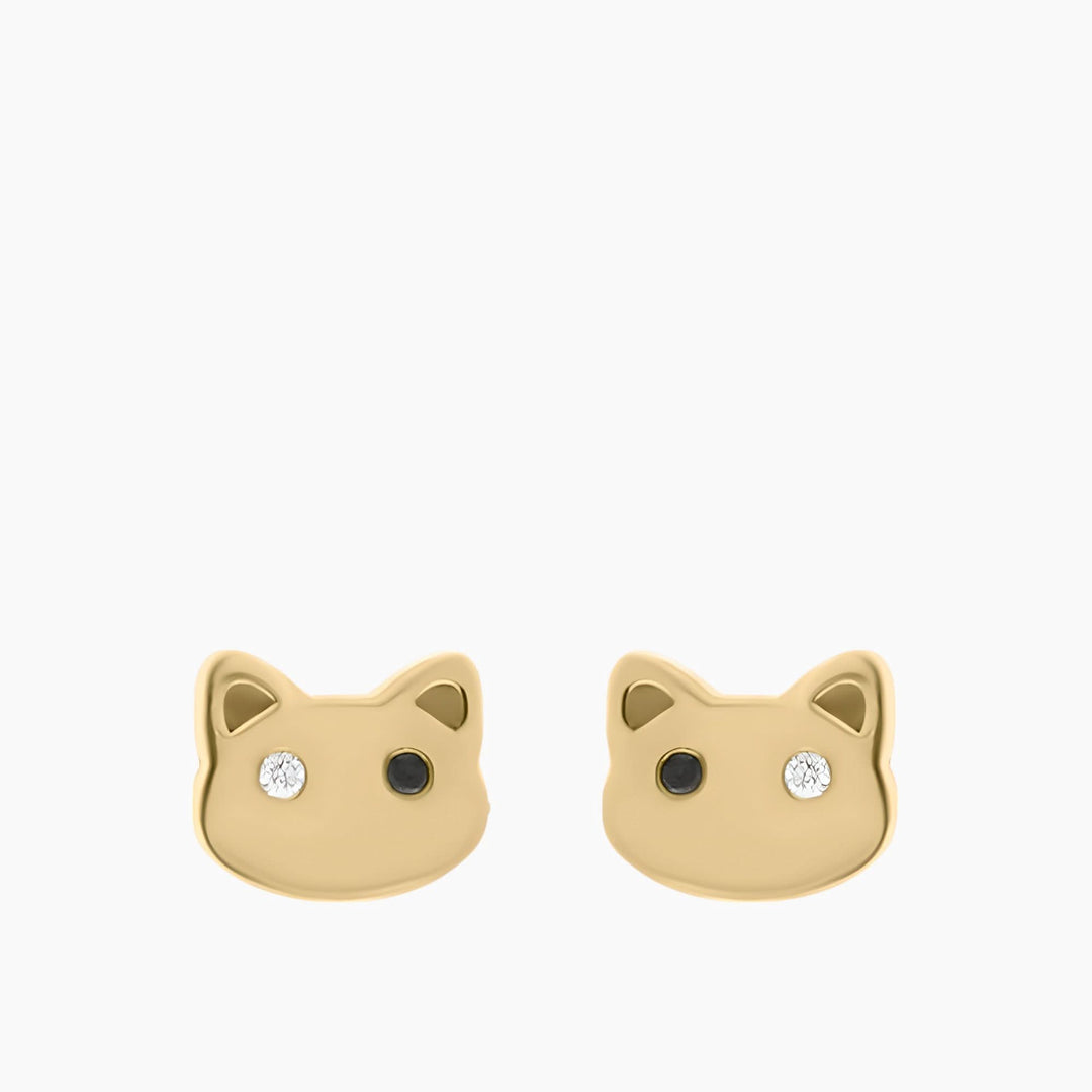 Baby Chic Fine Jewelry Kitty Silhouette Diamond Earrings