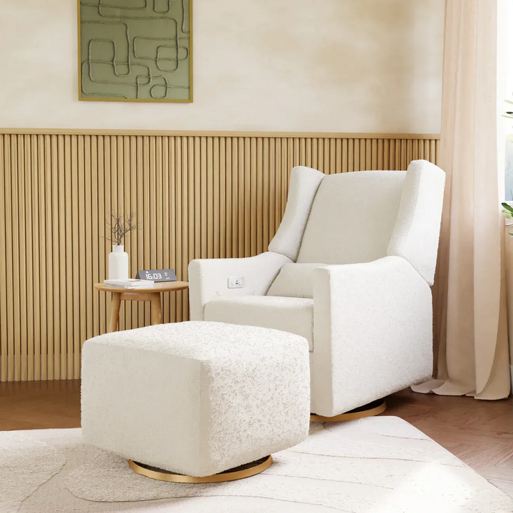 Babyletto electronic recliner and swivel glider in boucle