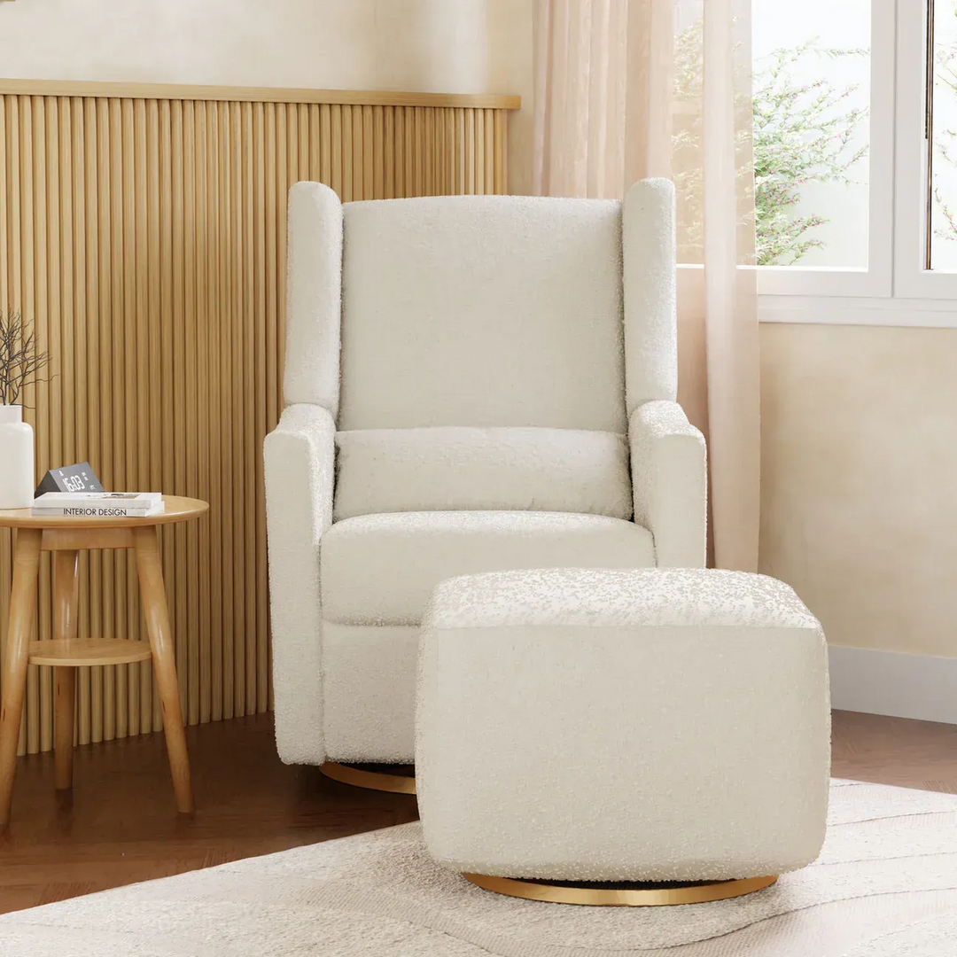 Babyletto electronic recliner and swivel glider in boucle with USB port