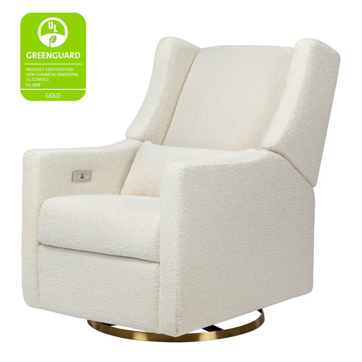 Babyletto Kiwi electronic recliner and swivel glider in boucle