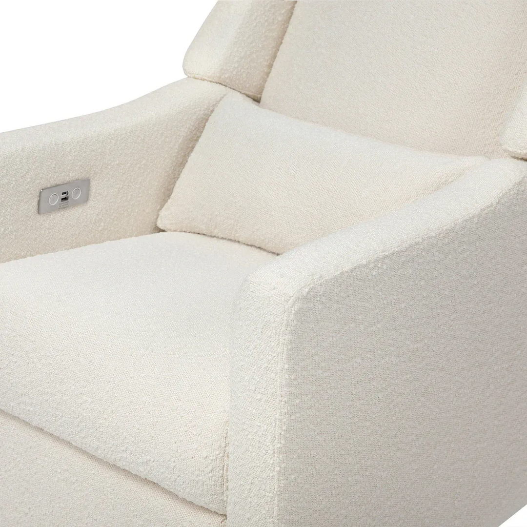 Babyletto Kiwi electronic recliner and swivel glider in boucle
