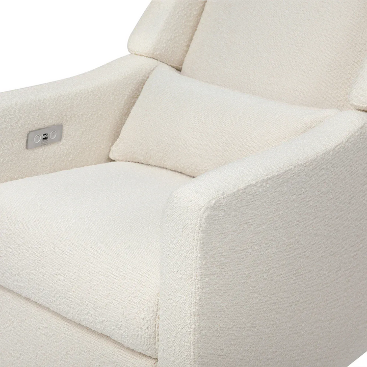 Babyletto Kiwi electronic recliner and swivel glider in boucle