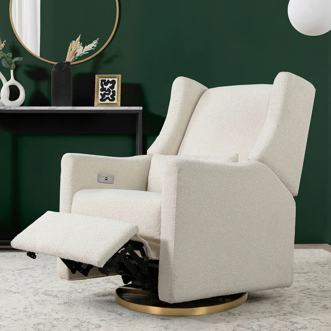 Babyletto electronic recliner and swivel glider in boucle