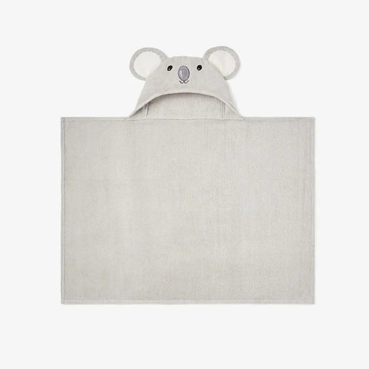 Baby bath wrap with a koala face and tail
