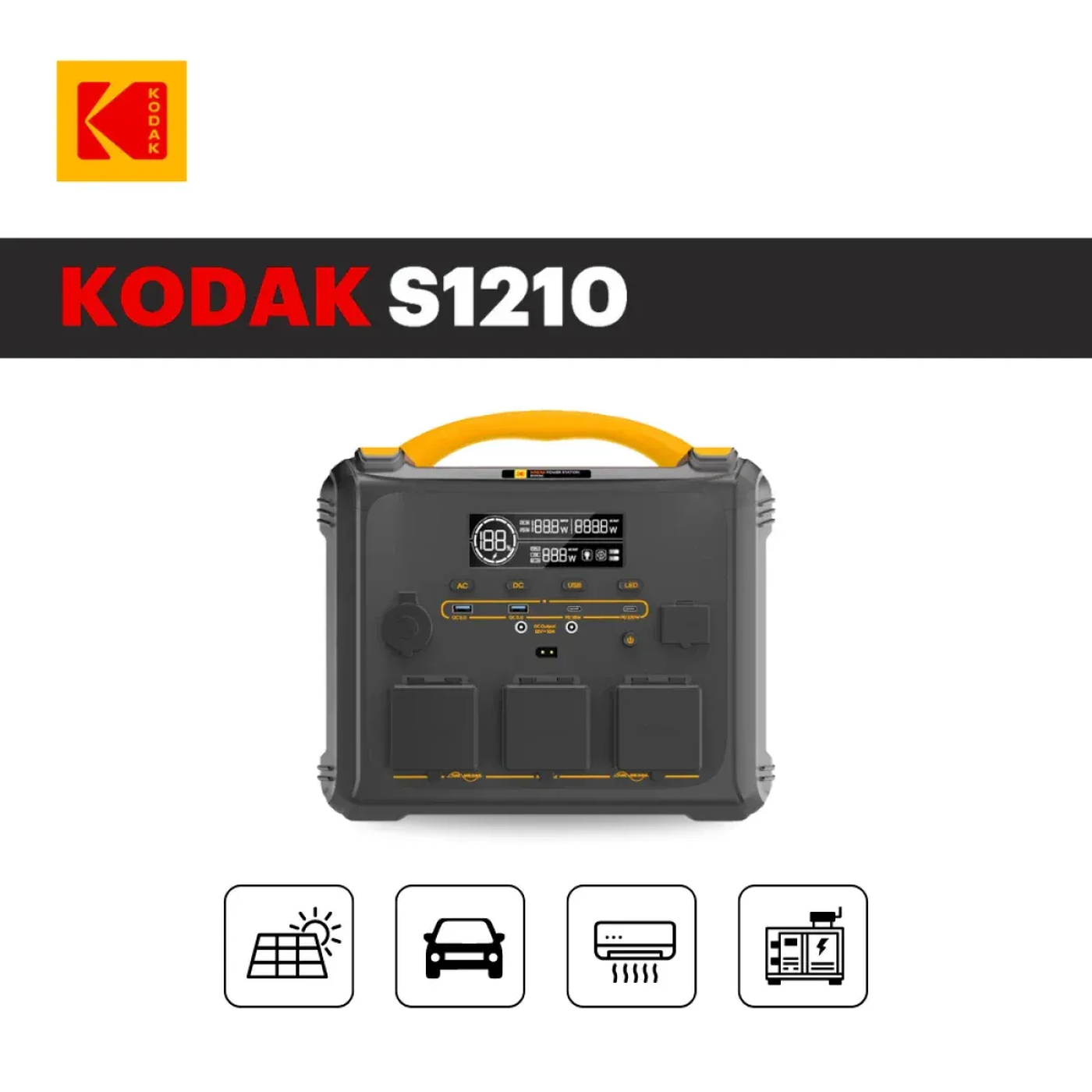 Kodak S1210 Portable Dock Power
Station - 1200W Kodak S1210 Portable Dock Power
Station - 1200W