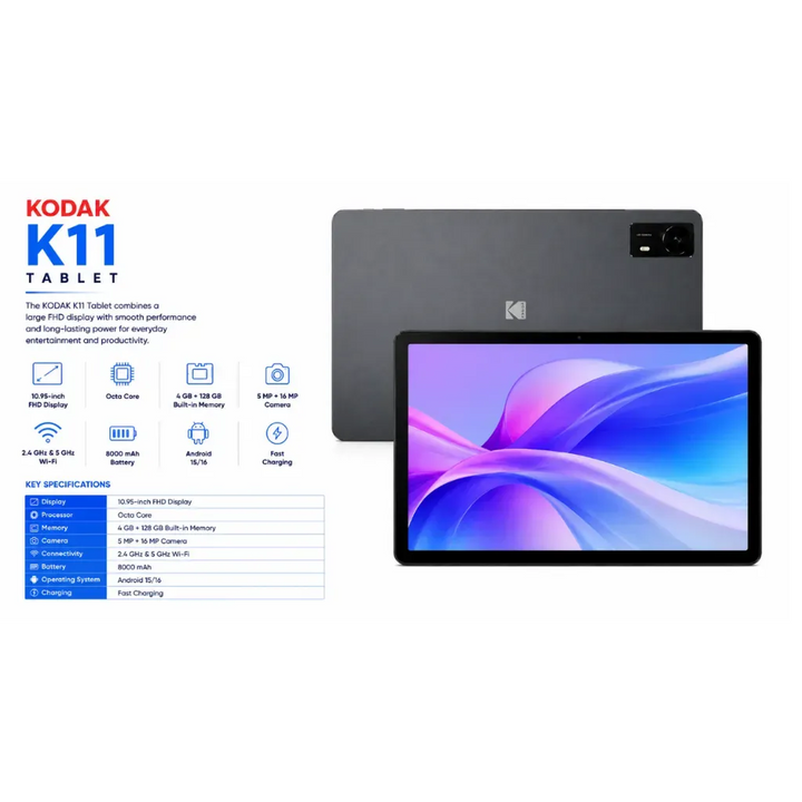 Kodak Tablet K11 – 11" FHD Android Tablet 128GB - HUNA