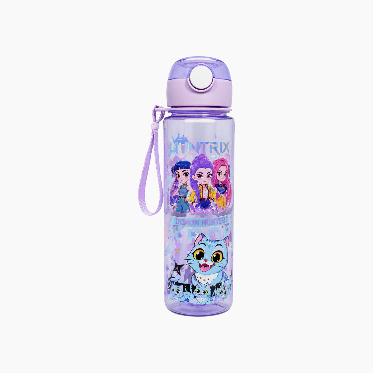 Kpop Hunters durable purple plastic water bottle