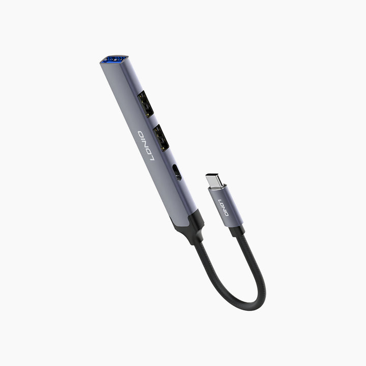 LDINO DS-34U 4-in-1 USB-C dock station with HDMI, USB 3.0, and card readers