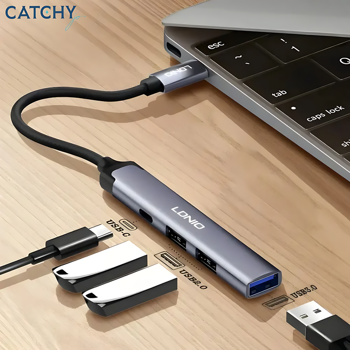 LDNIO DS-74U 4-in-1 USB hub with Micro USB power input