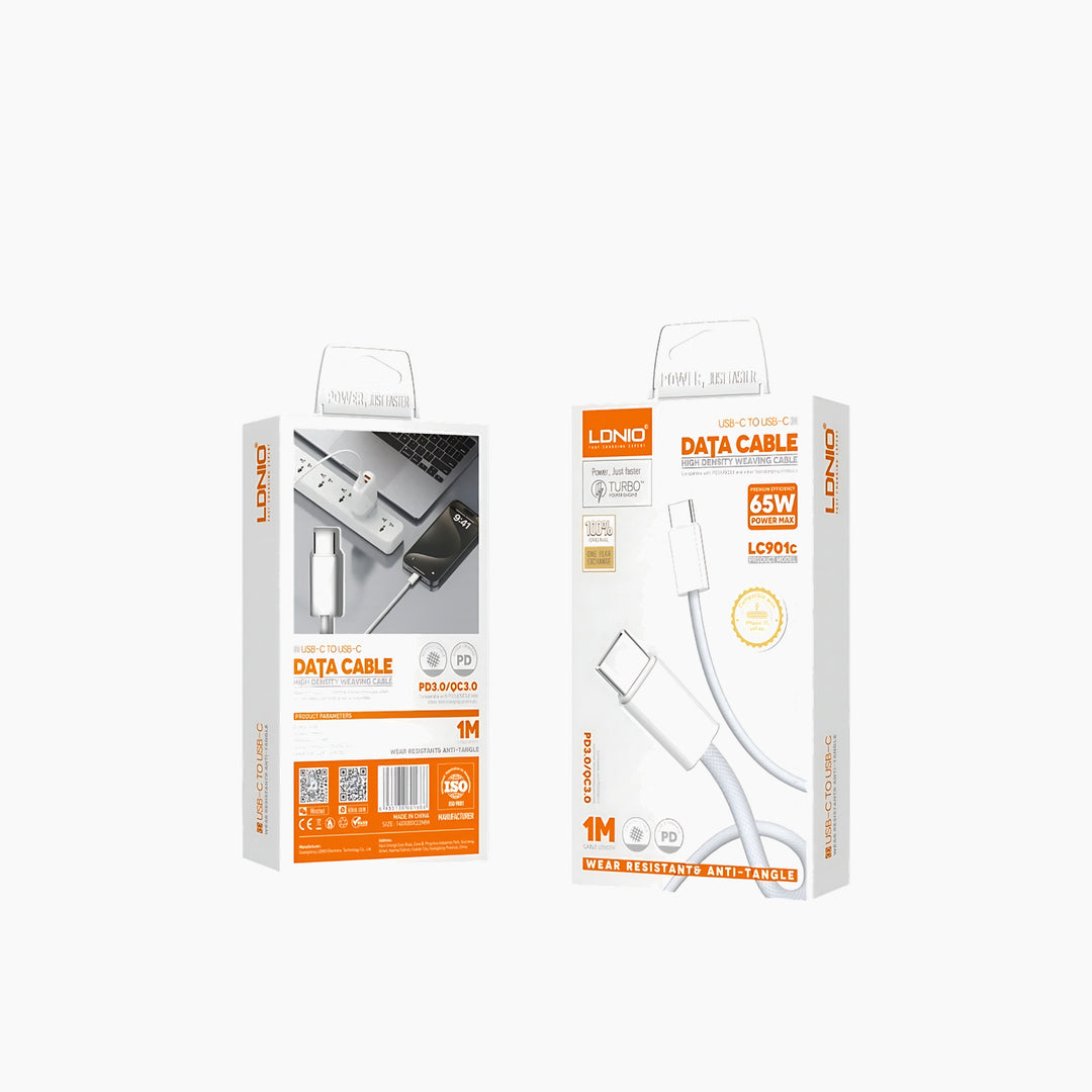 LDNIO LC901C 1m Type-C cable with 65W fast charging