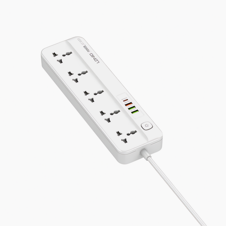 LDNIO SC5415 power strip with 5 universal AC outlets and 2 USB-A ports