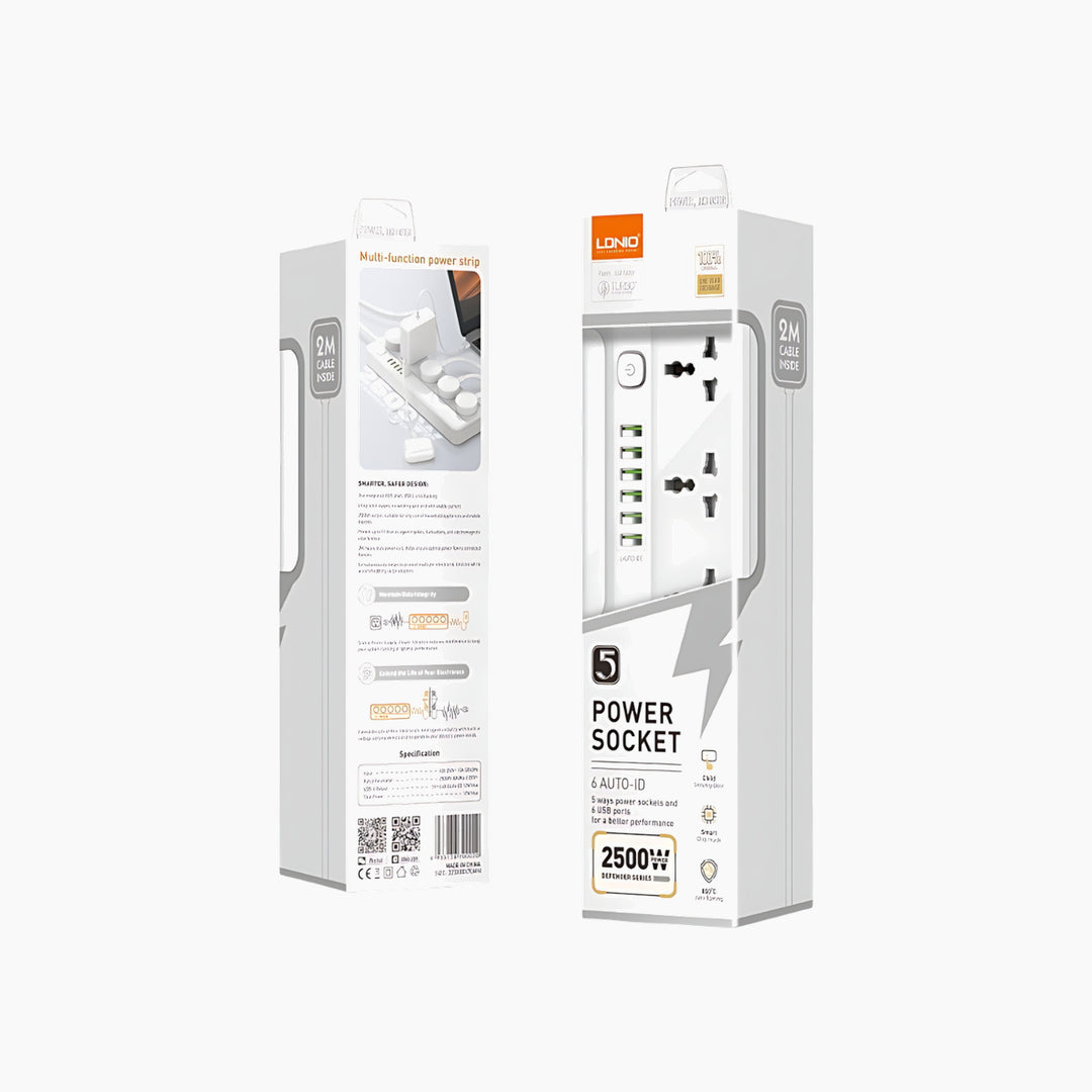 LDNIO SC5614 power strip with 5 universal AC outlets