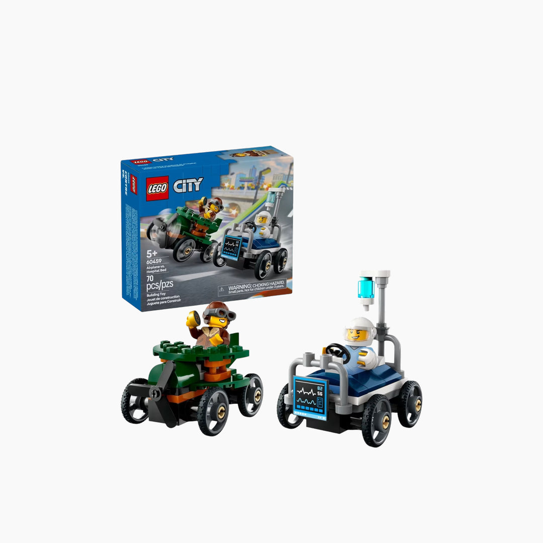 LEGO Airplane Vs. Hospital Bed Race Car Pack- 70pcs