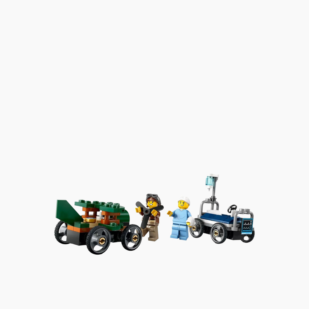 LEGO Airplane Vs. Hospital Bed Race Car Pack- 70pcs