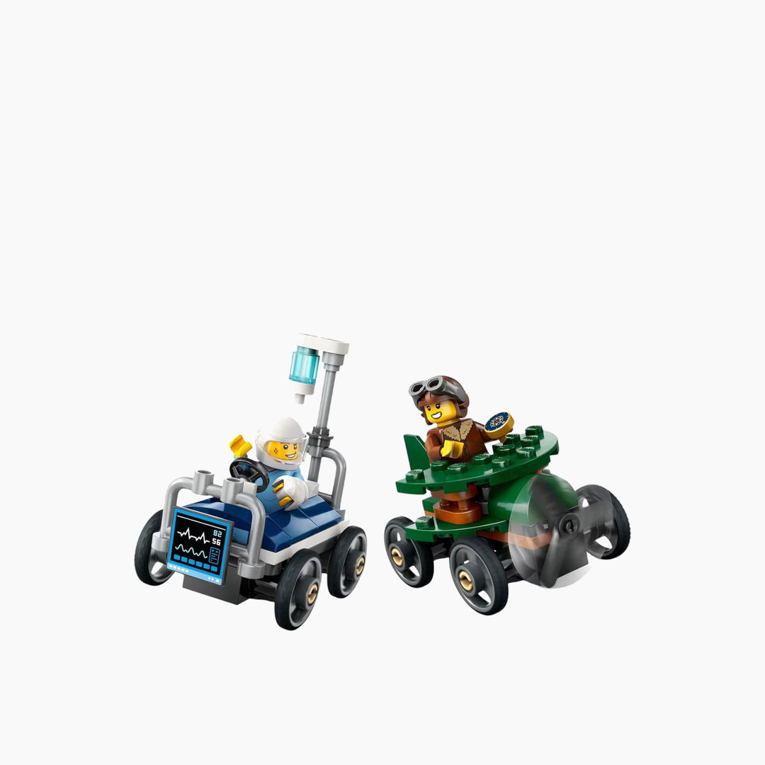 LEGO Airplane Vs. Hospital Bed Race Car Pack- 70pcs